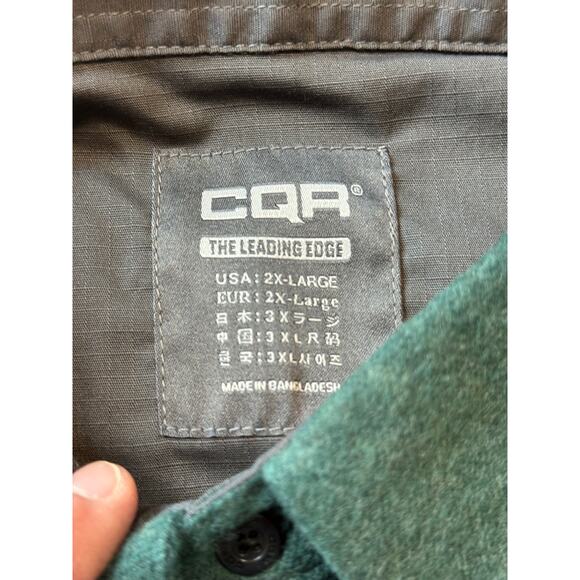 CQR 2XL Long sleeve, button down, shirt, Heavy Green Flannel; NWT - Picture 3 of 11